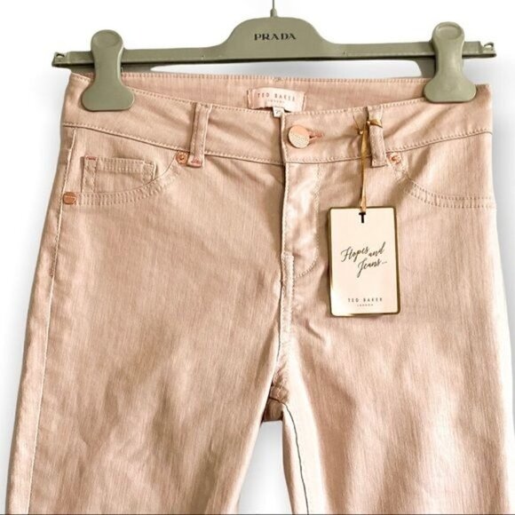 Ted Baker Katarie Coated Skinny Jeans, Baby Pink, size 25 , New‎ with Tag - Picture 6 of 16
